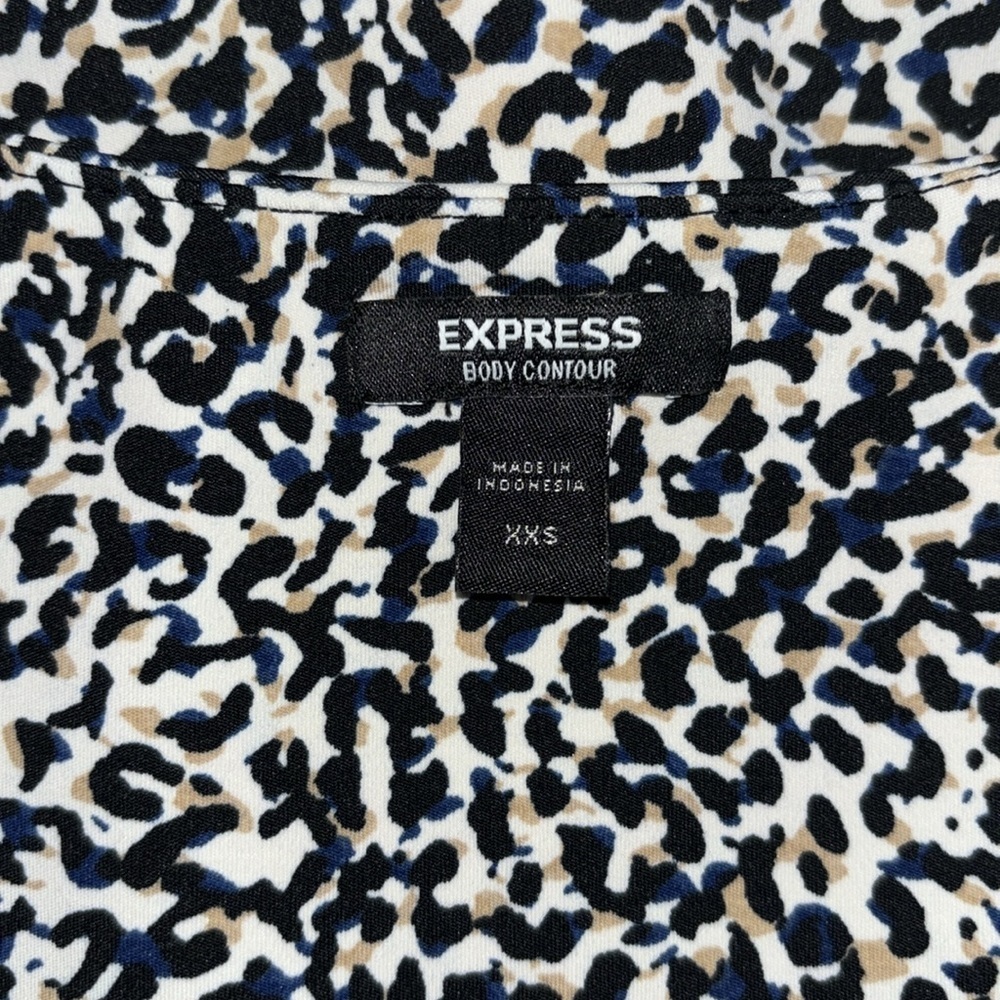 EXPRESS leopard print animal bodycon body snap button suit women’s XXS - Picture 9 of 11